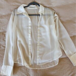 Abercrombie & Fitch sheer button down long sleeve XS worn